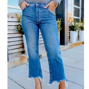 Free People Raw Hem Cropped Jeans